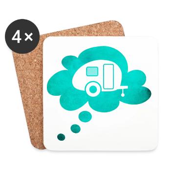 Caravan Cloud Dream Caravan Camping Fan - Coasters (set of 4) - white - Front