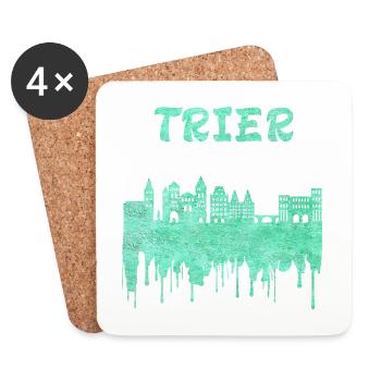 Trier Syline Design / Geschenkidee - Untersetzer (4er-Set) - Weiß - Vorne