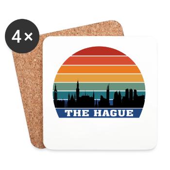 Den Haag Skyline Silhouette Souvenir Niederlande - Untersetzer (4er-Set) - Weiß - Vorne