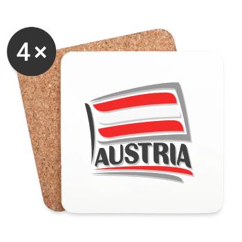 Souvenir de l'Autriche, voyage drapeau Autriche - Dessous de verre (lot de 4) - blanc - Devant