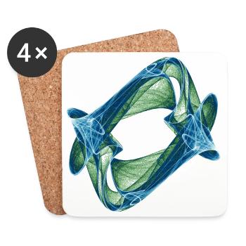 Aquarelle art peinture graphique image chaos 7420oce - Dessous de verre (lot de 4) - blanc - Devant
