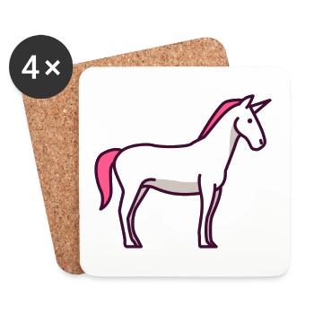 Licorne - licorne - Dessous de verre (lot de 4) - blanc - Devant