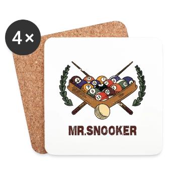 Mr. Snooker Design / Gift Idea - Coasters (set of 4) - white - Front