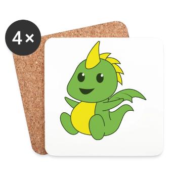 Dragon dragon monster lizard saurian fantasy fable - Coasters (set of 4) - white - Front