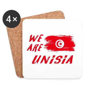 We are Tunesien Design / Geschenkidee - Untersetzer (4er-Set) - Weiß - Vorne