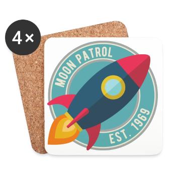 Rakete Moon Patrol Rocket - Untersetzer (4er-Set) - Weiß - Vorne