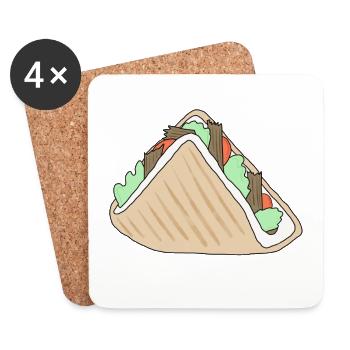 Döner *** vierge - Dessous de verre (lot de 4) - blanc - Devant