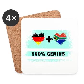 Germany and South Africa 100% Awesome/ Gift - Coasters (set of 4) - white - Front
