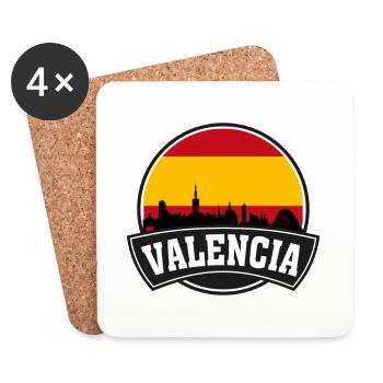 Valencia Spanien Skyline Reise Souvenir Spanish Fla - Untersetzer (4er-Set) - Weiß - Vorne