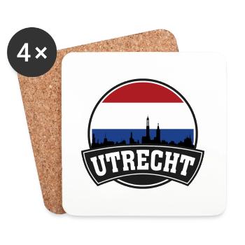 Utrecht Niederlande Skyline Reise Souvenir Niederländisch - Untersetzer (4er-Set) - Weiß - Vorne