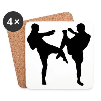 Boxe kickboxing - Dessous de verre (lot de 4) - blanc - Devant