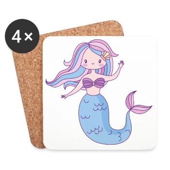 Mermaid - Coasters (set of 4) - white - Front