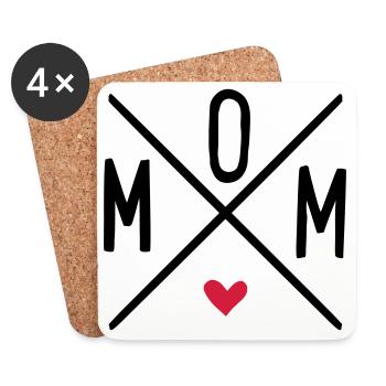 maman - Dessous de verre (lot de 4) - blanc - Devant