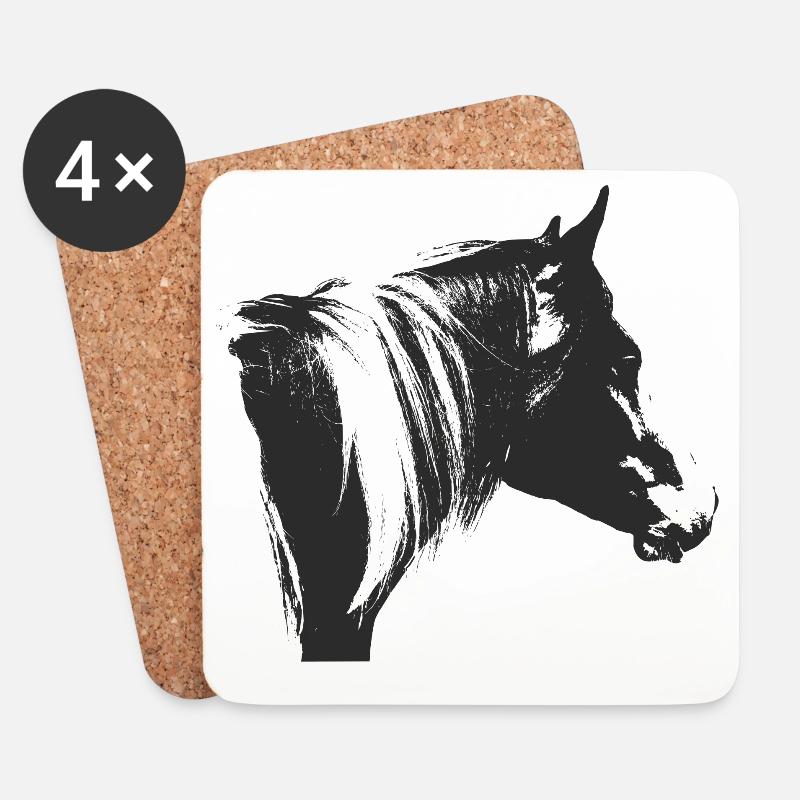 Lewitzer Schecke, Pferd Schecke, Pinto reiten - Untersetzer (4er-Set) - Weiß
