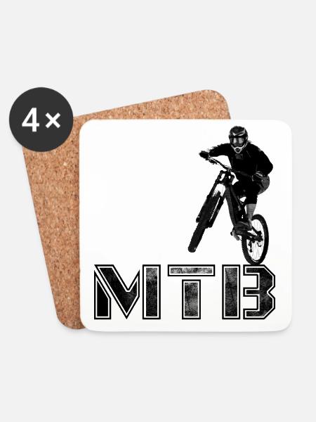 MTB Mountainbiking Geschenk - Untersetzer (4er-Set) - Weiß