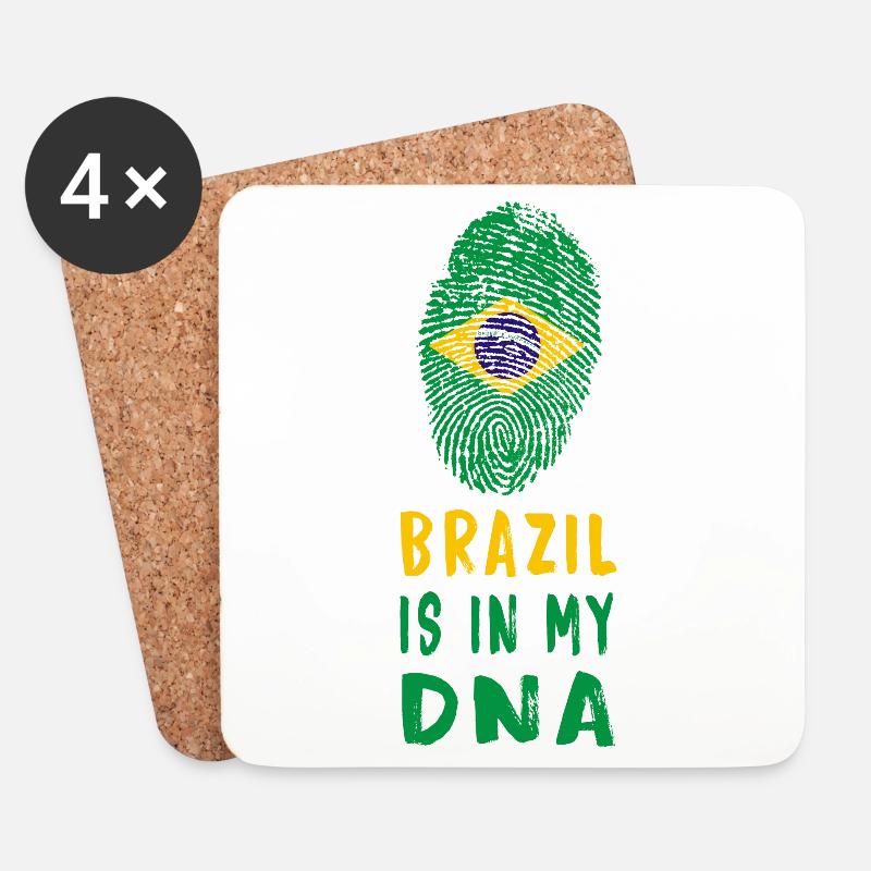 Brasilien ist in meiner DNA Design / Geschenkidee - Untersetzer (4er-Set) - Weiß