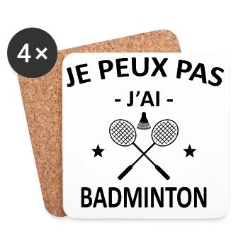 Je Peux Pas J'ai Badminton - Dessous de verre (lot de 4) - blanc - Devant