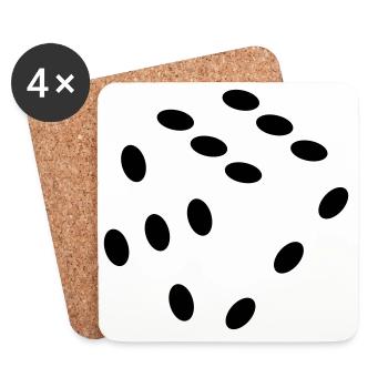 Würfeln, Würfeln. Glücksspiel, Glücksspiel, Geld - Untersetzer (4er-Set) - Weiß - Vorne