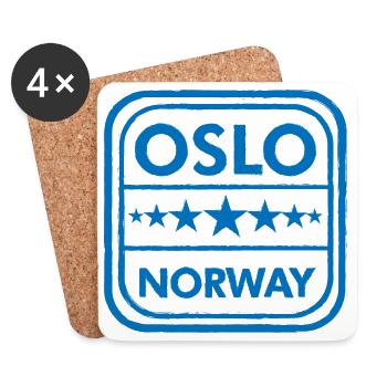 Insigne d’Oslo Norvège - Dessous de verre (lot de 4) - blanc - Devant