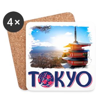 Tokyo Tokyo Japon Asie Pagode Montagne - Dessous de verre (lot de 4) - blanc - Devant