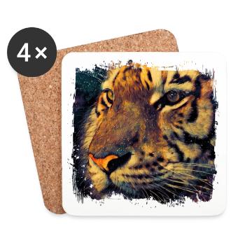 Tiger Animal Animal Predator Predator Africa Safari - Coasters (set of 4) - white - Front