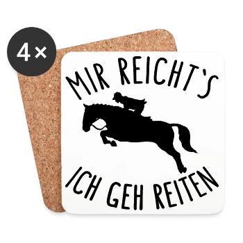 MIR REICHTS ICH GEH REITEN Pferde Reiten Motto - Untersetzer (4er-Set) - Weiß - Vorne