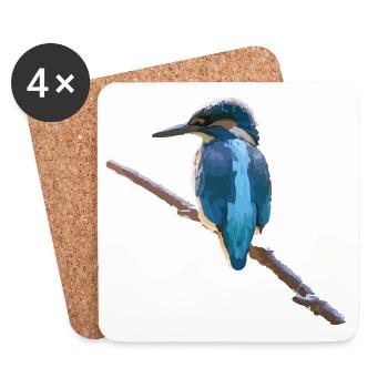 Oiseau de glace - Dessous de verre (lot de 4) - blanc - Devant