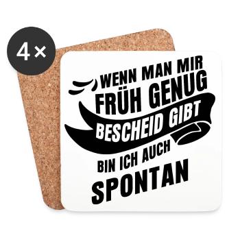lustige Spontan Sprüche - Untersetzer (4er-Set) - Weiß - Vorne
