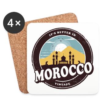 Marokko Vintage Moschee Design - Untersetzer (4er-Set) - Weiß - Vorne