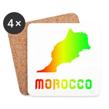 Maroc Arc-en-ciel Plan design / cadeau - Dessous de verre (lot de 4) - blanc - Devant