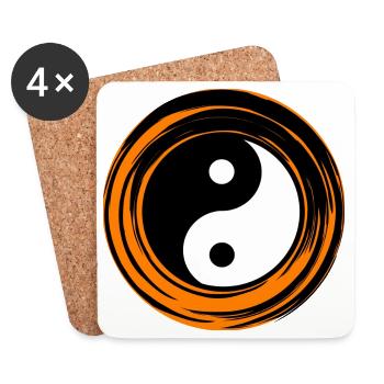 Yin-Yang Orange - Coasters (set of 4) - white - Front
