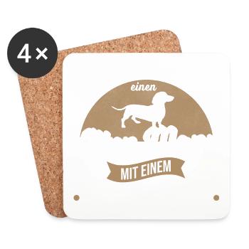 Unterschätze niemals einen alten Mann Dackel - Untersetzer (4er-Set) - Weiß - Vorne