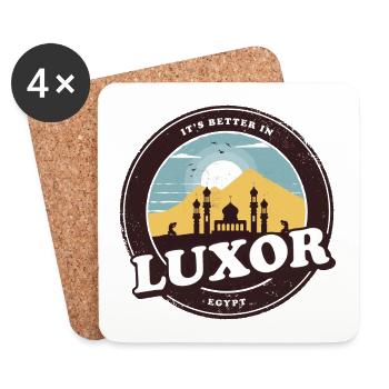 Luxor Ägypten Vintage Moschee Design - Untersetzer (4er-Set) - Weiß - Vorne