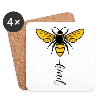 Cool Bee Kind Be Kind Hippie Soul - Coasters (set of 4) - white - Front