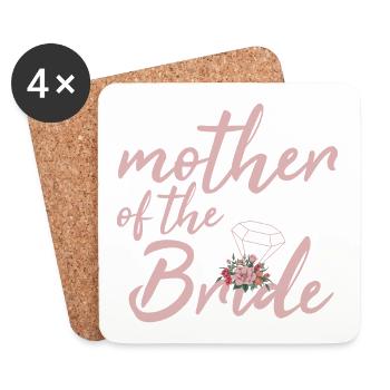 Mère de la mariée Fête des mères - Dessous de verre (lot de 4) - blanc - Devant