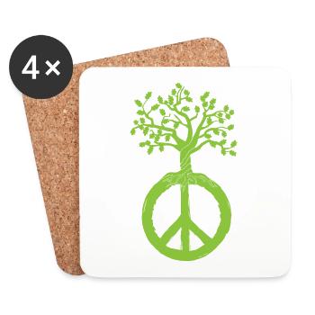Hippie Peace Sign Inklusion Frieden - Untersetzer (4er-Set) - Weiß - Vorne