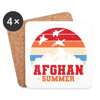 Afghan Summers Vétéran Afghanistan - Dessous de verre (lot de 4) - blanc - Devant