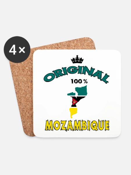 Mosambik Original 100% Flaggen Design - Untersetzer (4er-Set) - Weiß