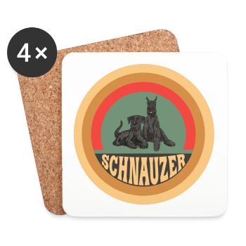 Schnauzer Vintage Hunde Design - Untersetzer (4er-Set) - Weiß - Vorne