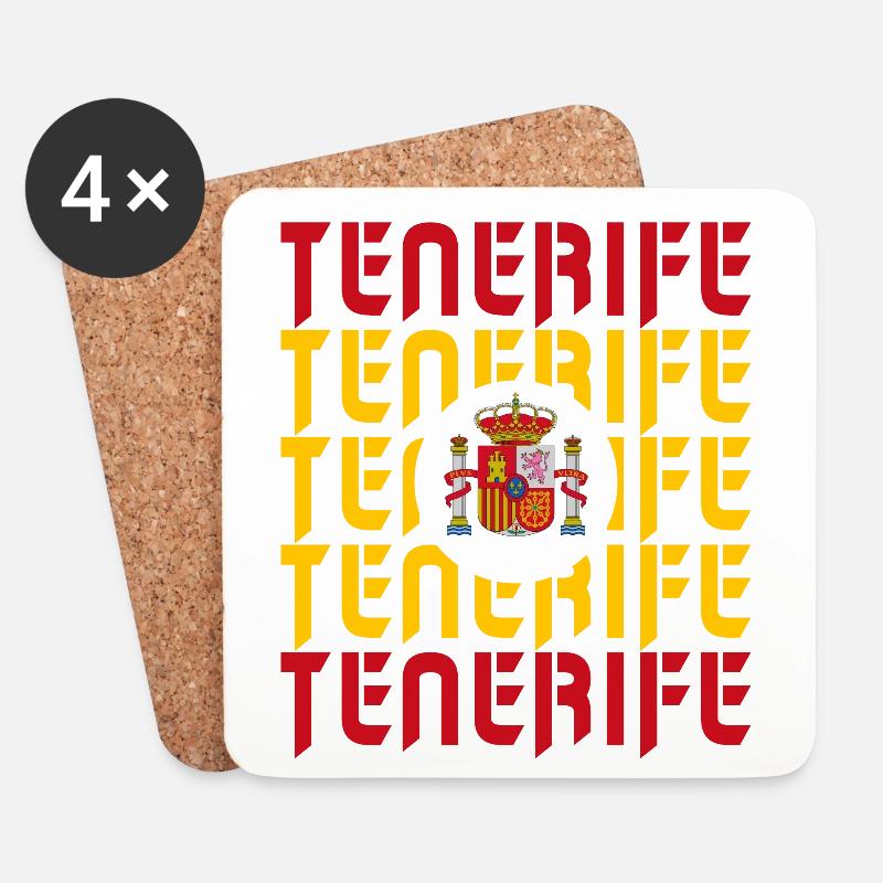 Teneriffa Spanien Flaggen Design - Untersetzer (4er-Set) - Weiß
