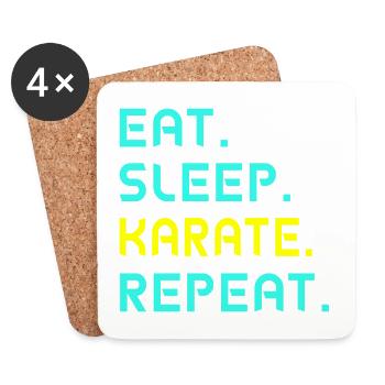 Eat. Sleep. karate. Repeat. - Coasters (set of 4) - white - Front