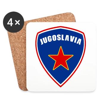 Yugoslavia Coat of Arms Flags Design - Coasters (set of 4) - white - Front