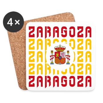 Saragossa Spanien Flaggen Design - Untersetzer (4er-Set) - Weiß - Vorne