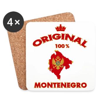 Montenegro Original 100% Flaggen Design - Untersetzer (4er-Set) - Weiß - Vorne