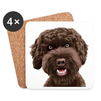 Doodle Dog Labradoodle - Untersetzer (4er-Set) - Weiß - Vorne