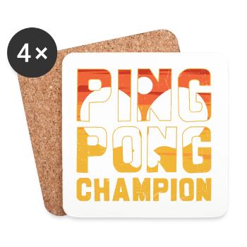 Ping Pong Champion Table Tennis Lover - Coasters (set of 4) - white - Front