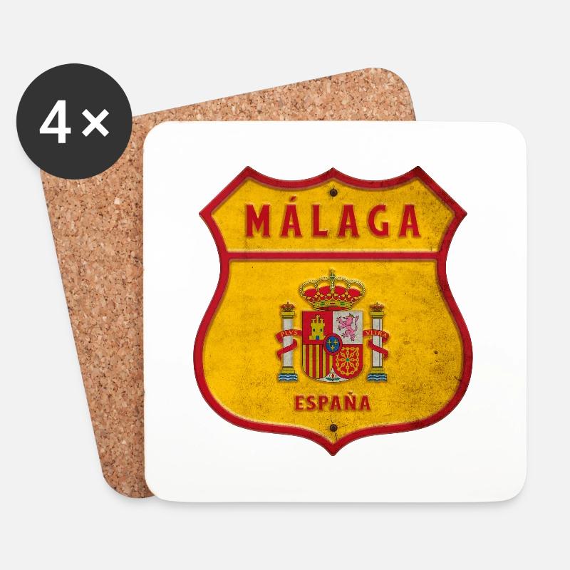 Malaga Spanien Wappen Design - Untersetzer (4er-Set) - Weiß