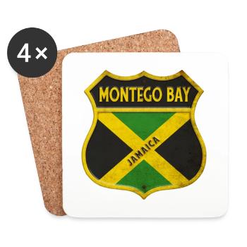 Montego Bay Jamaika Wappen Flaggen Design - Untersetzer (4er-Set) - Weiß - Vorne