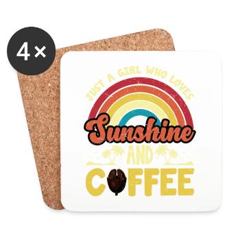 Nur ein Mädchen, das Kaffeedesign liebt - Untersetzer (4er-Set) - Weiß - Vorne