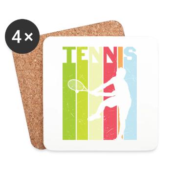 Tennisdesign für Tennisspieler - Untersetzer (4er-Set) - Weiß - Vorne